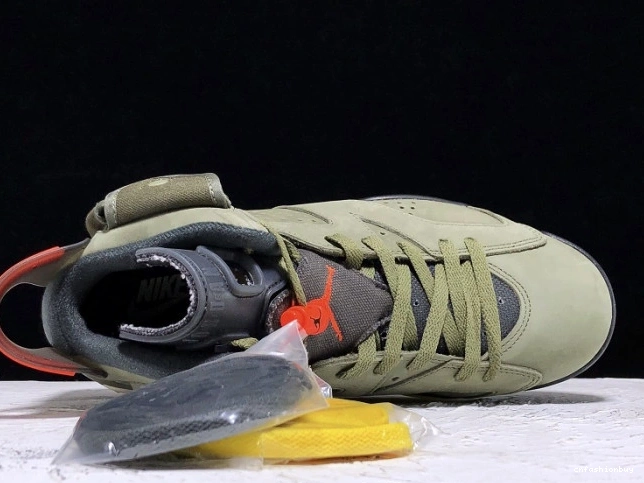 Travis 6 Olive Scott x Medium Jordan Air CN1084-200 0727